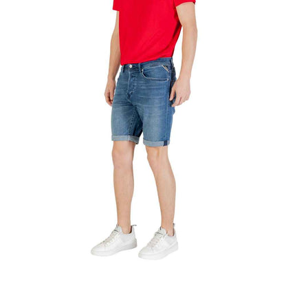 Replay Blue Cotton Bermuda