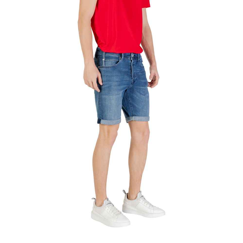 Replay Blue Cotton Bermuda