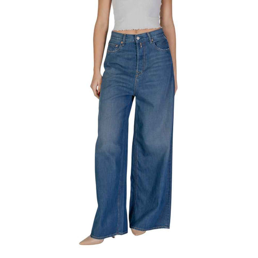 Replay Dames Bootcut Jeans Katoen Blauw Luxe Collectie