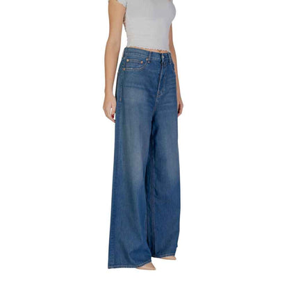 Replay Dames Bootcut Jeans Katoen Blauw Luxe Collectie