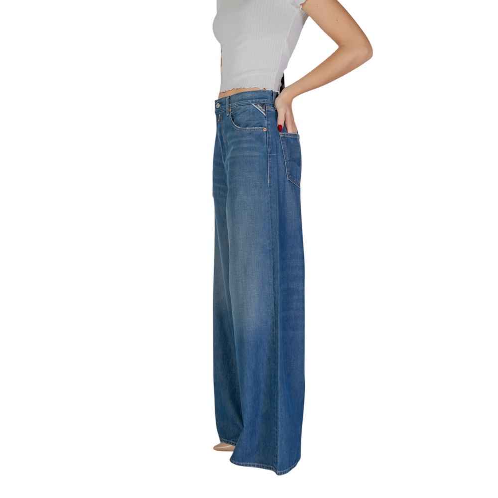 Replay Dames Bootcut Jeans Katoen Blauw Luxe Collectie