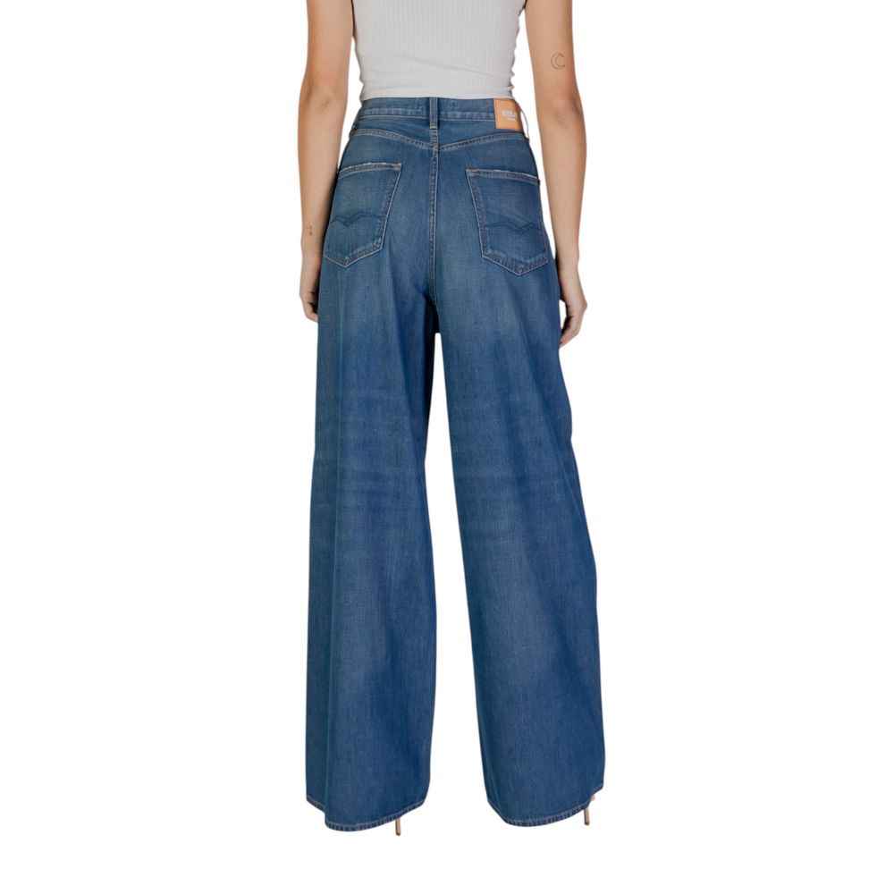 Replay Dames Bootcut Jeans Katoen Blauw Luxe Collectie