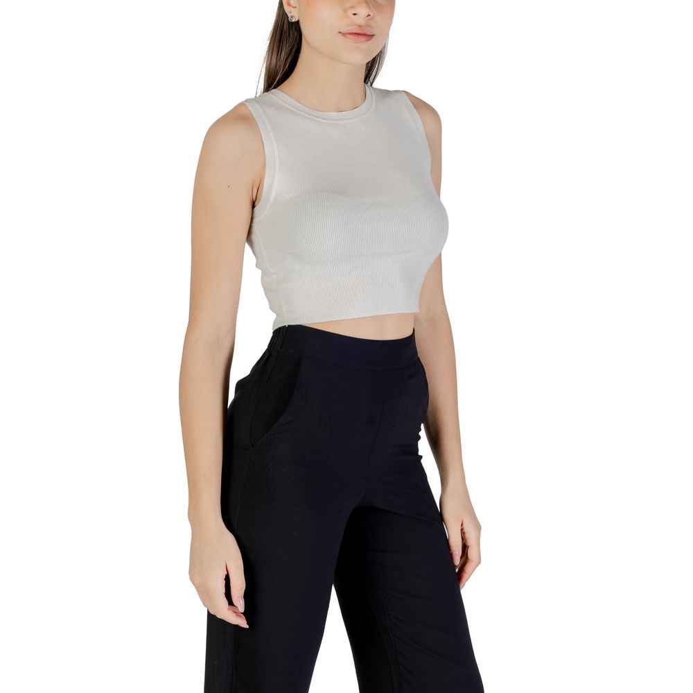 Jacqueline De Yong Witte Viscose Trui Elegante Comfort