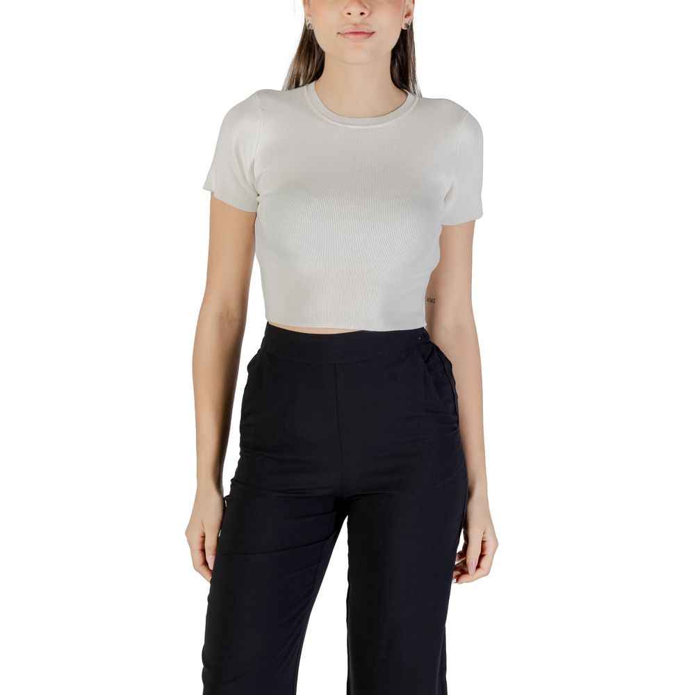 Crop Top Jdycirkeline Jacqueline de Yong Viscose Nylon Wit