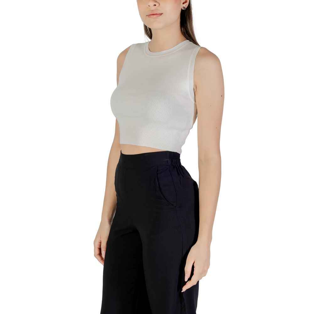 Jacqueline De Yong Witte Viscose Trui Elegante Comfort