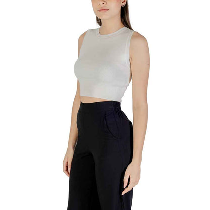 Jacqueline De Yong Witte Viscose Trui Elegante Comfort