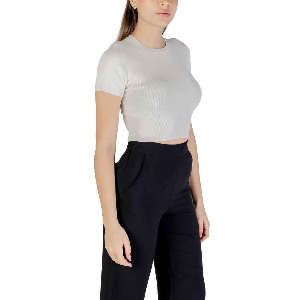 Crop Top Jdycirkeline Jacqueline de Yong Viscose Nylon Wit