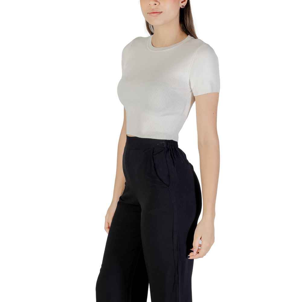 Crop Top Jdycirkeline Jacqueline de Yong Viscose Nylon Wit
