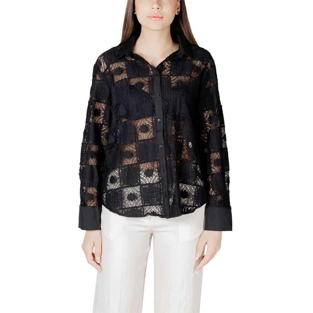 Vila Clothes Black Cotton Shirt