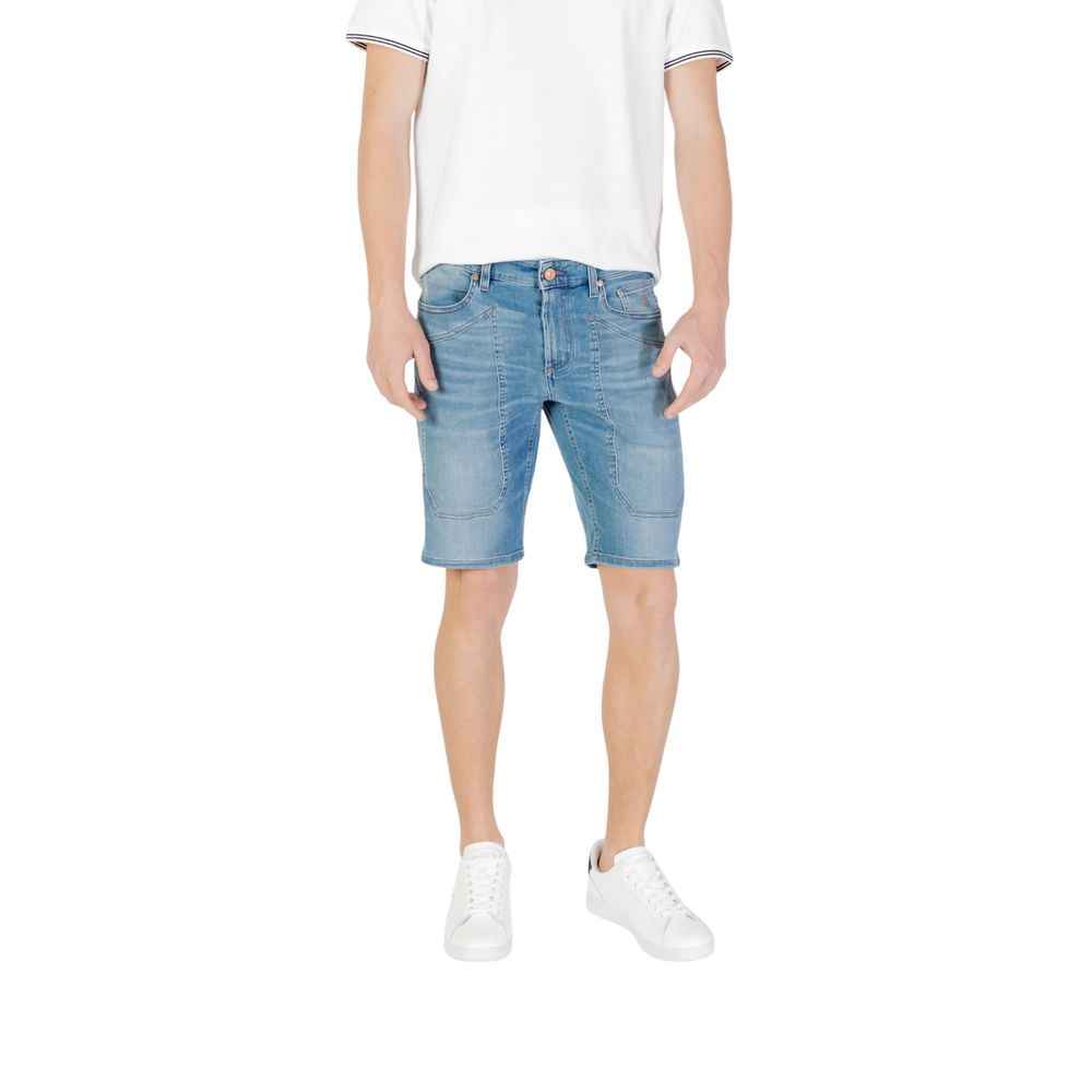 Jeckerson Light Blue Cotton Bermuda
