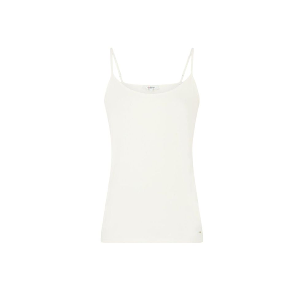 Morgan De Toi Cream Cotton Tank Top 95% Cotton – Cream