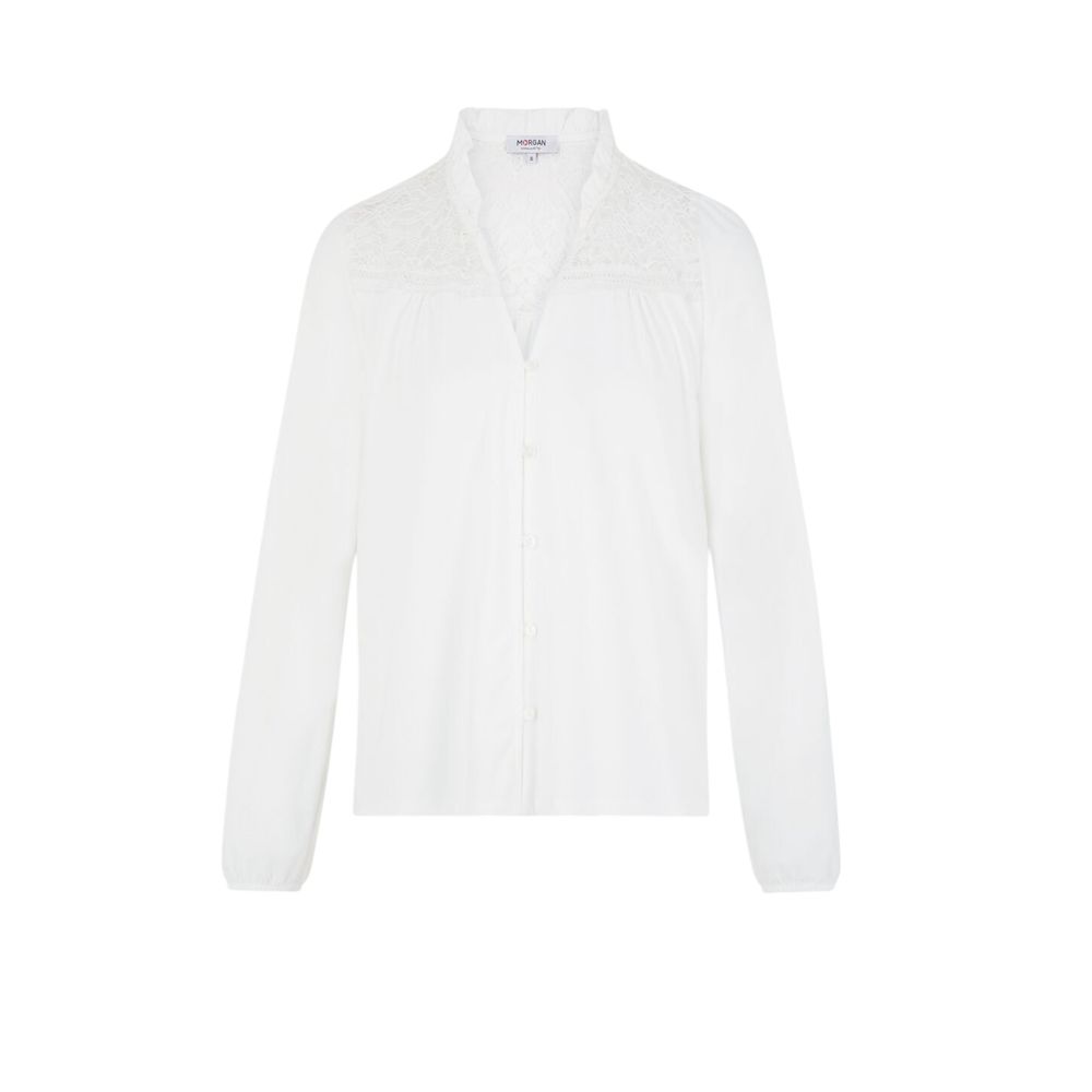 Morgan De Toi Long Sleeve Shirt Polyester - White/Regular