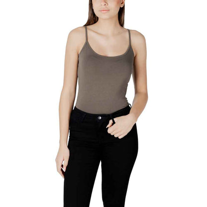 Morgan De Toi Green Cotton Tank Top
