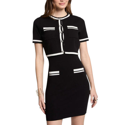 Morgan De Toi Zwarte Viscose Short Dress Elegante Pasvorm