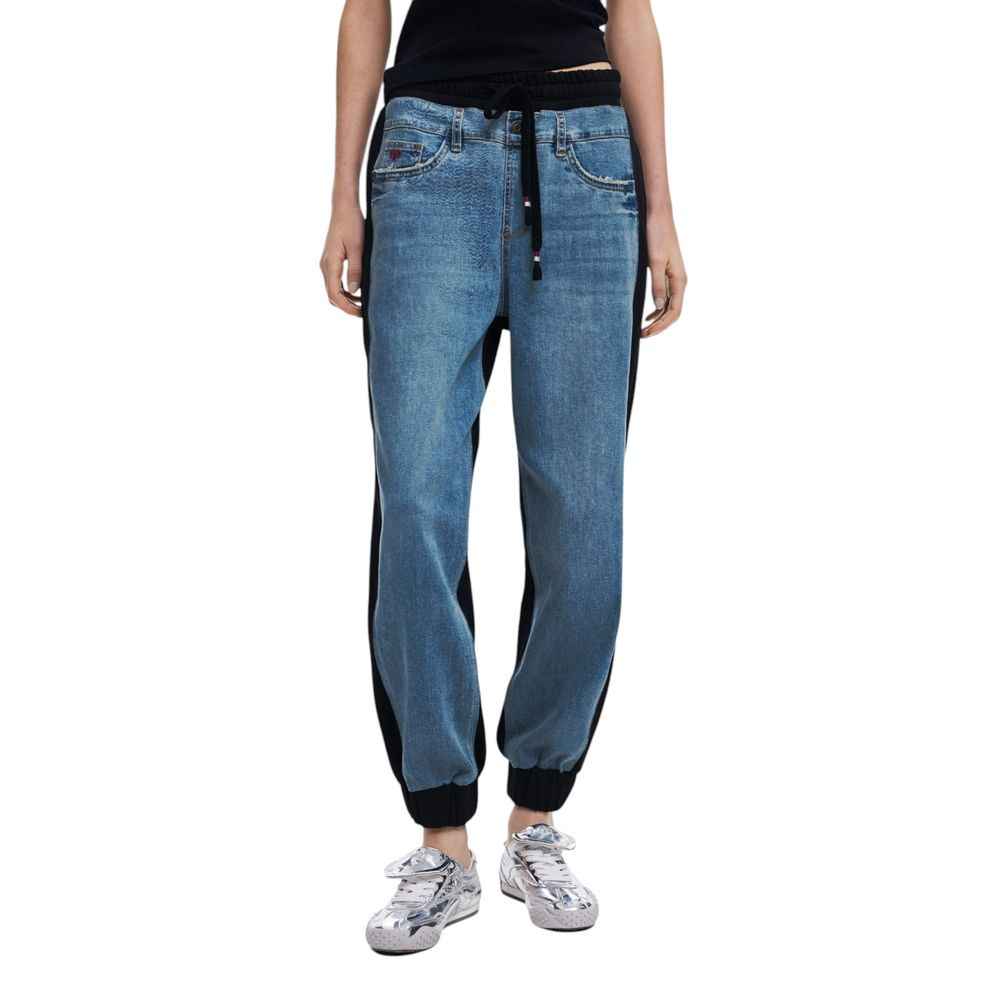 Desigual Black Cotton Mom Jean