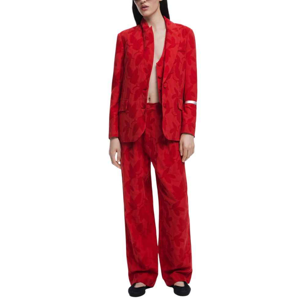 Desigual Red Cotton Blazer