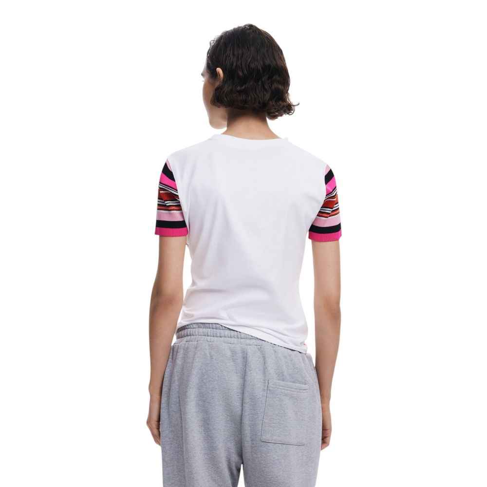 Desigual White Cotton T-Shirt