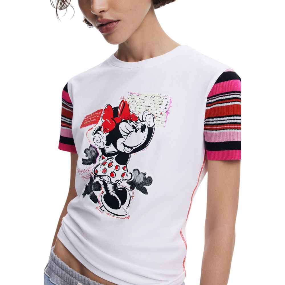 Desigual White Cotton T-Shirt