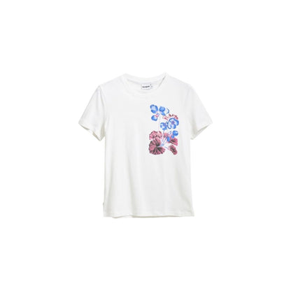 Desigual White Cotton T Shirt 95 Percent Cotton Elastane