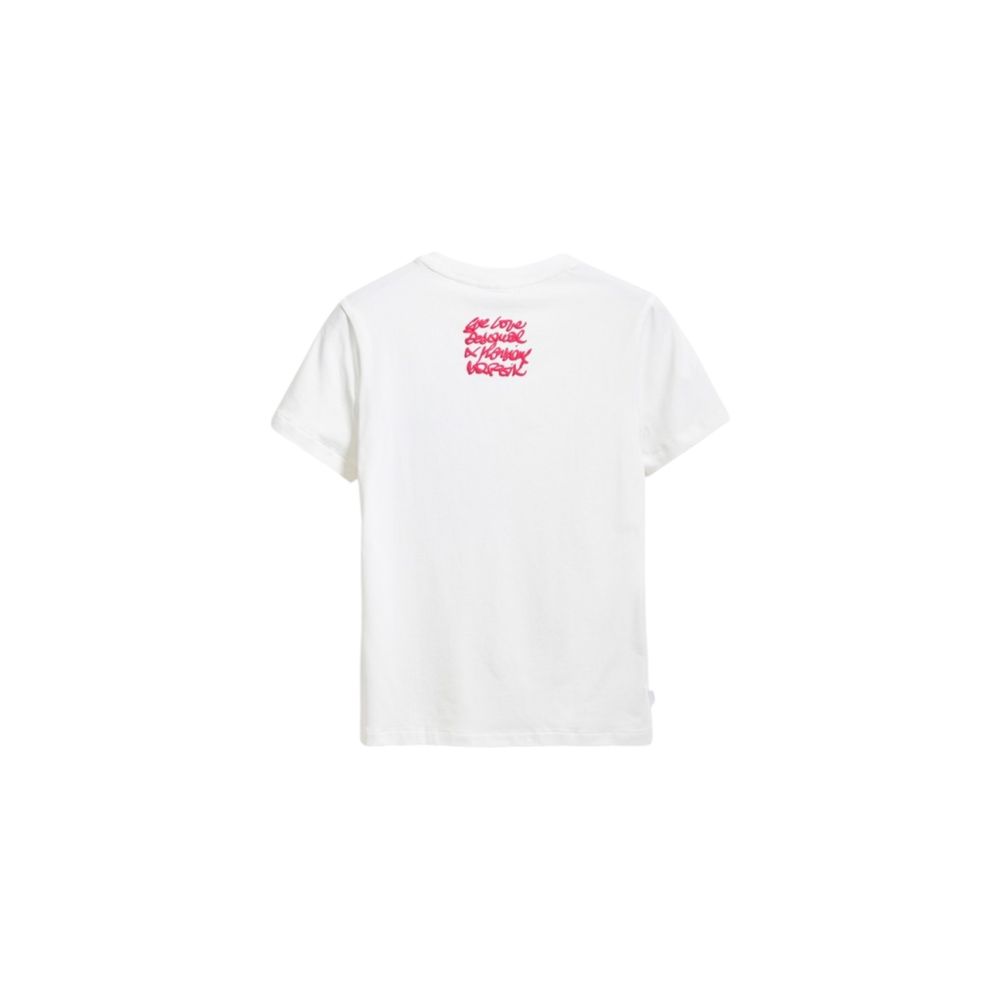Desigual White Cotton T Shirt 95 Percent Cotton Elastane