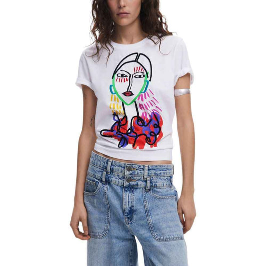 Desigual TS Misuri Cotton T Shirt Women White Casual