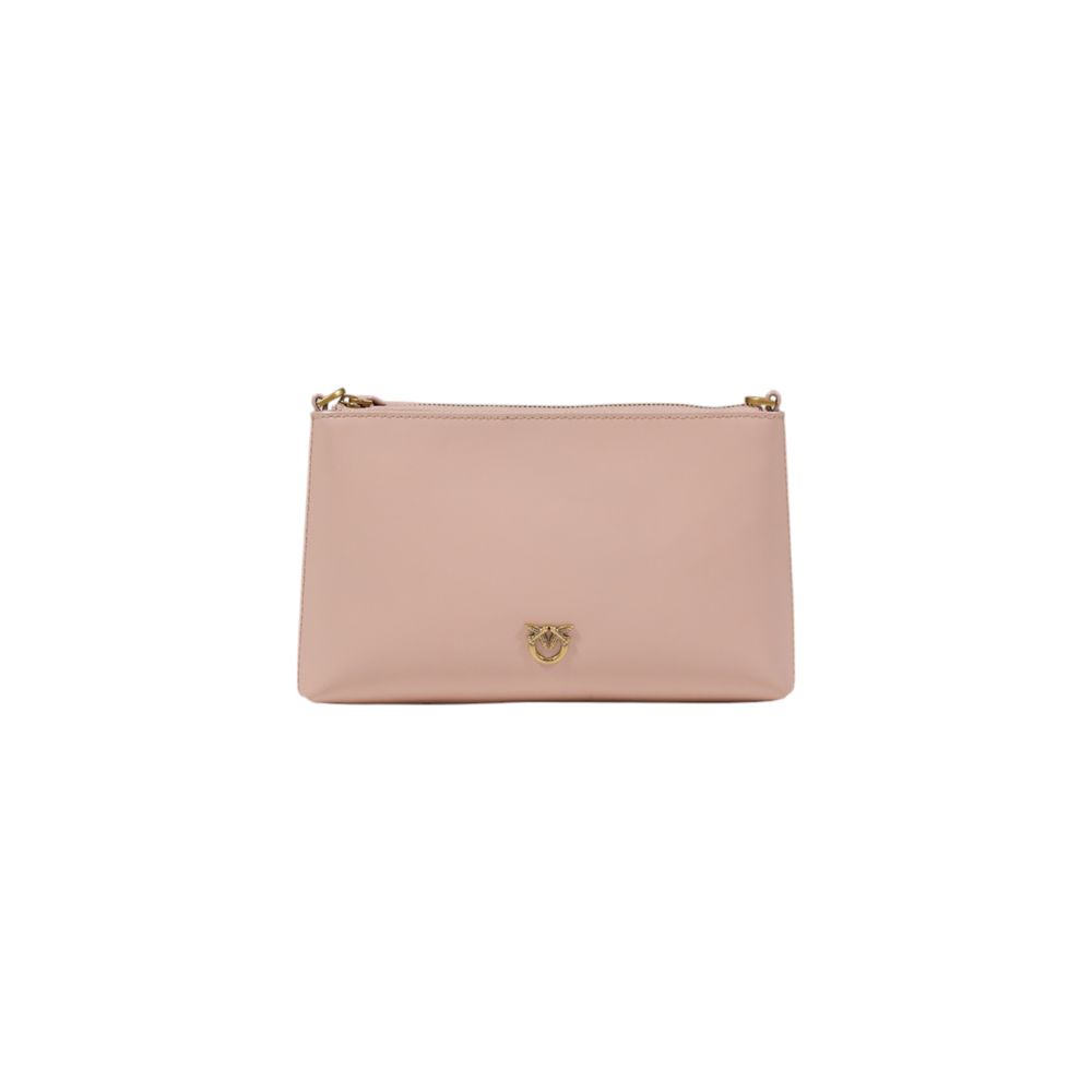Pinko Mini Vitello Flat Horizontal Clutch Pink Leather