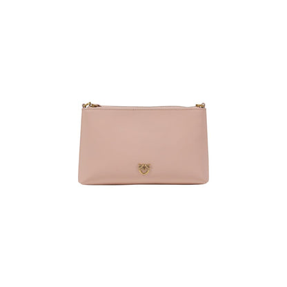Pinko Mini Vitello Flat Horizontal Clutch Pink Leather