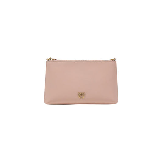 Pinko Mini Vitello Flat Horizontal Clutch Pink Leather