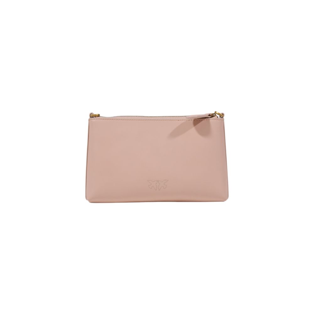 Pinko Mini Vitello Flat Horizontal Clutch Pink Leather