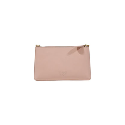 Pinko Mini Vitello Flat Horizontal Clutch Pink Leather