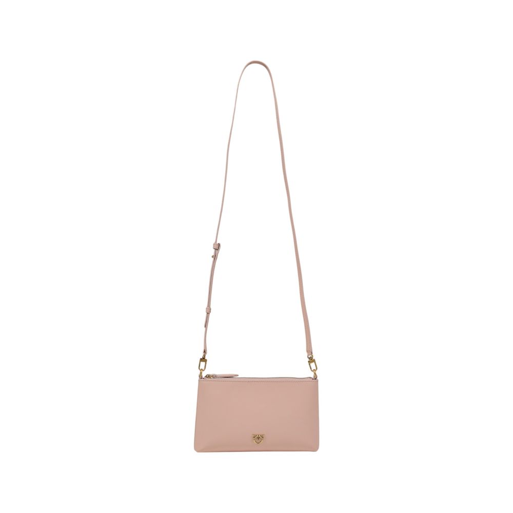 Pinko Mini Vitello Flat Horizontal Clutch Pink Leather