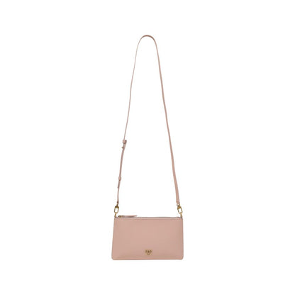 Pinko Mini Vitello Flat Horizontal Clutch Pink Leather