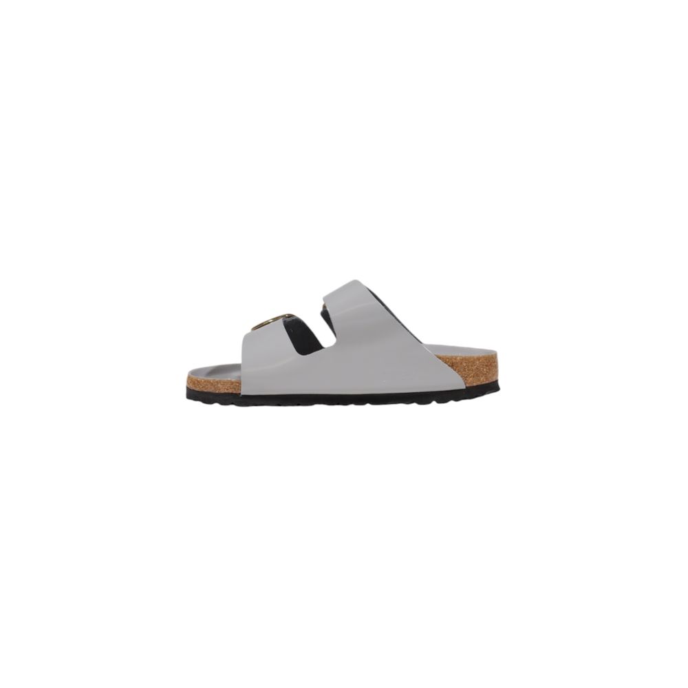Birkenstock Arizona Big Buckle Leather Slippers Gray
