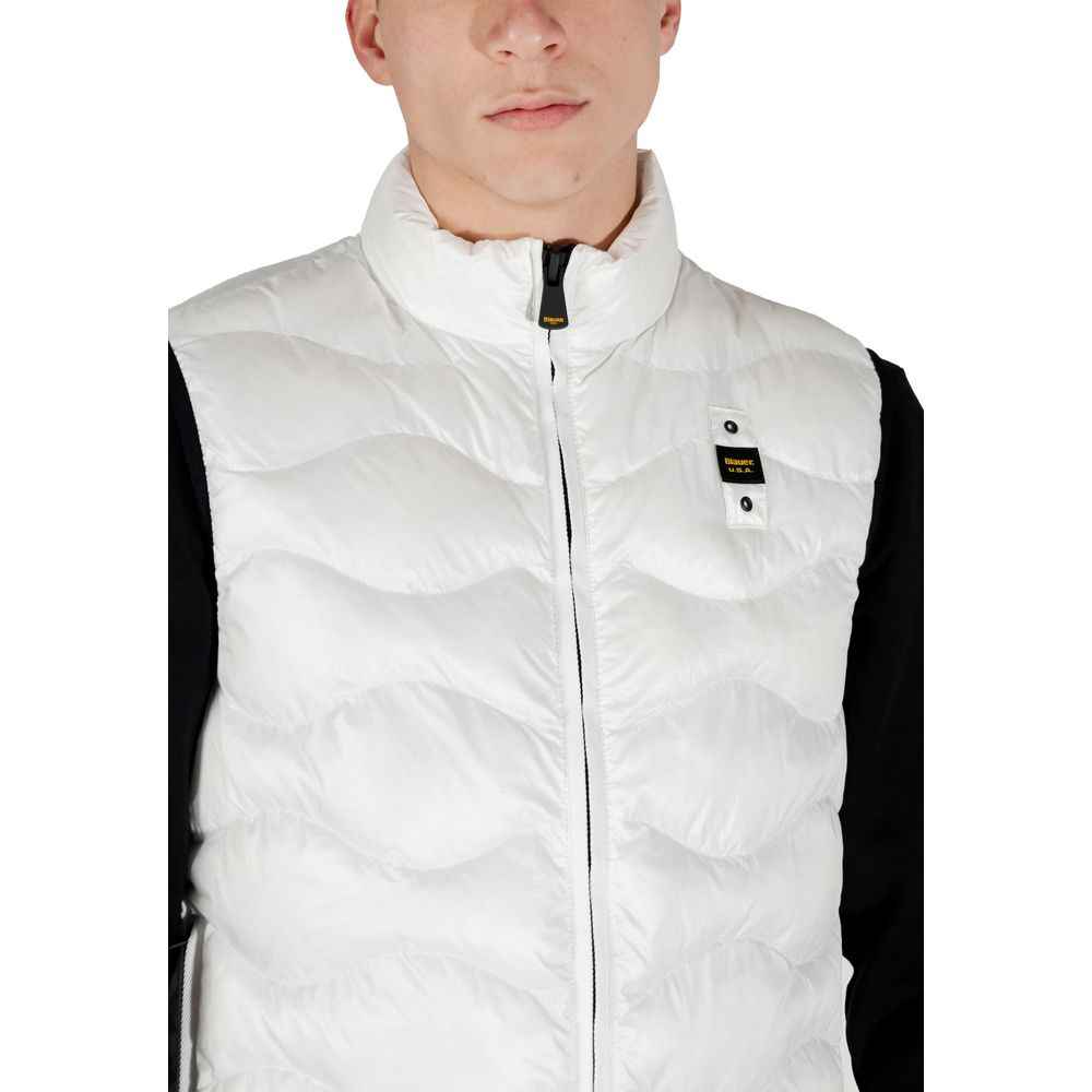 Blauer White Polyamide Sleveless Jacket