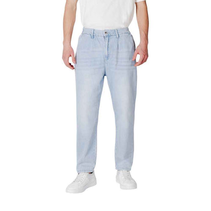 Gianni Lupo Blue Cotton Slim Fit Jean