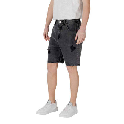 Gianni Lupo Black Cotton Bermuda