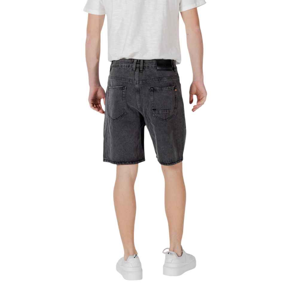 Gianni Lupo Black Cotton Bermuda