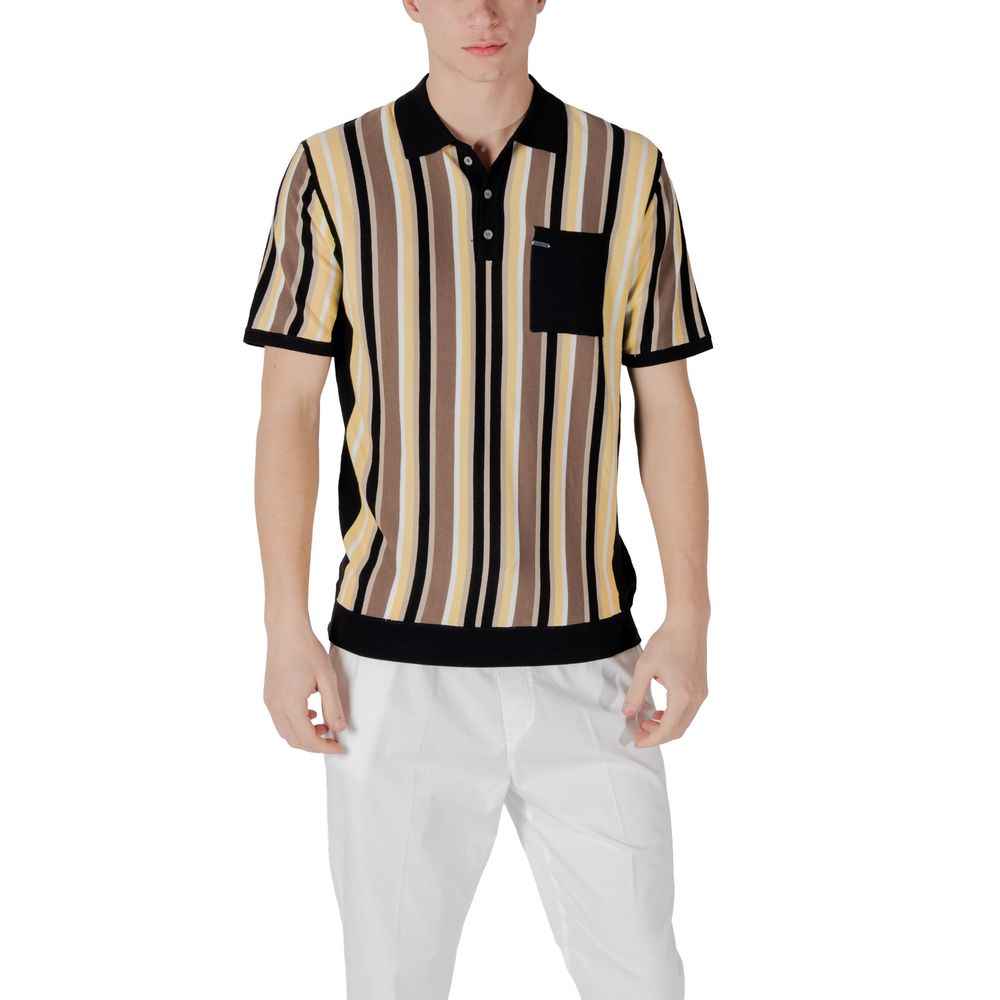 Gianni Lupo Black Viscose Polo Shirt