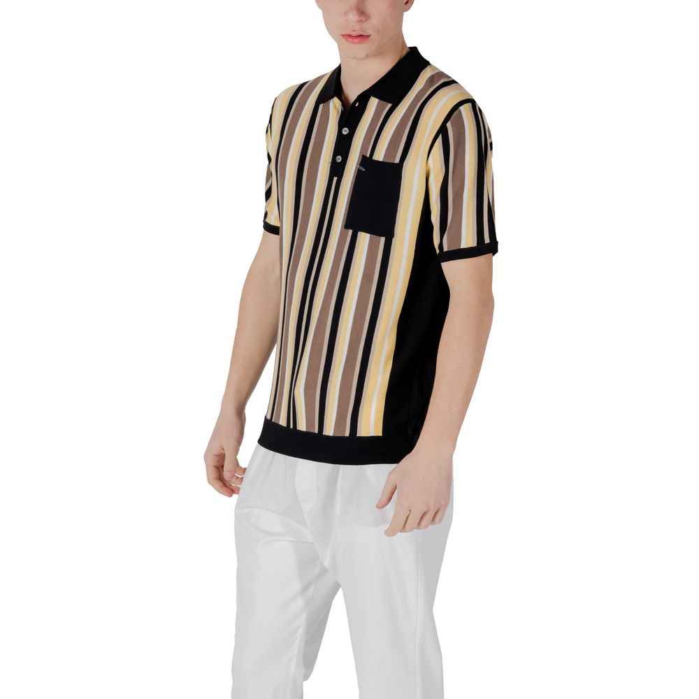 Gianni Lupo Black Viscose Polo Shirt