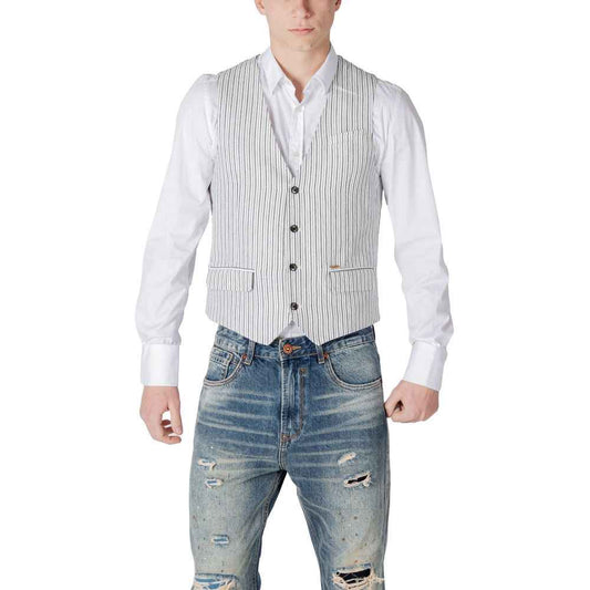 Gianni Lupo Black Linen Waistcoat