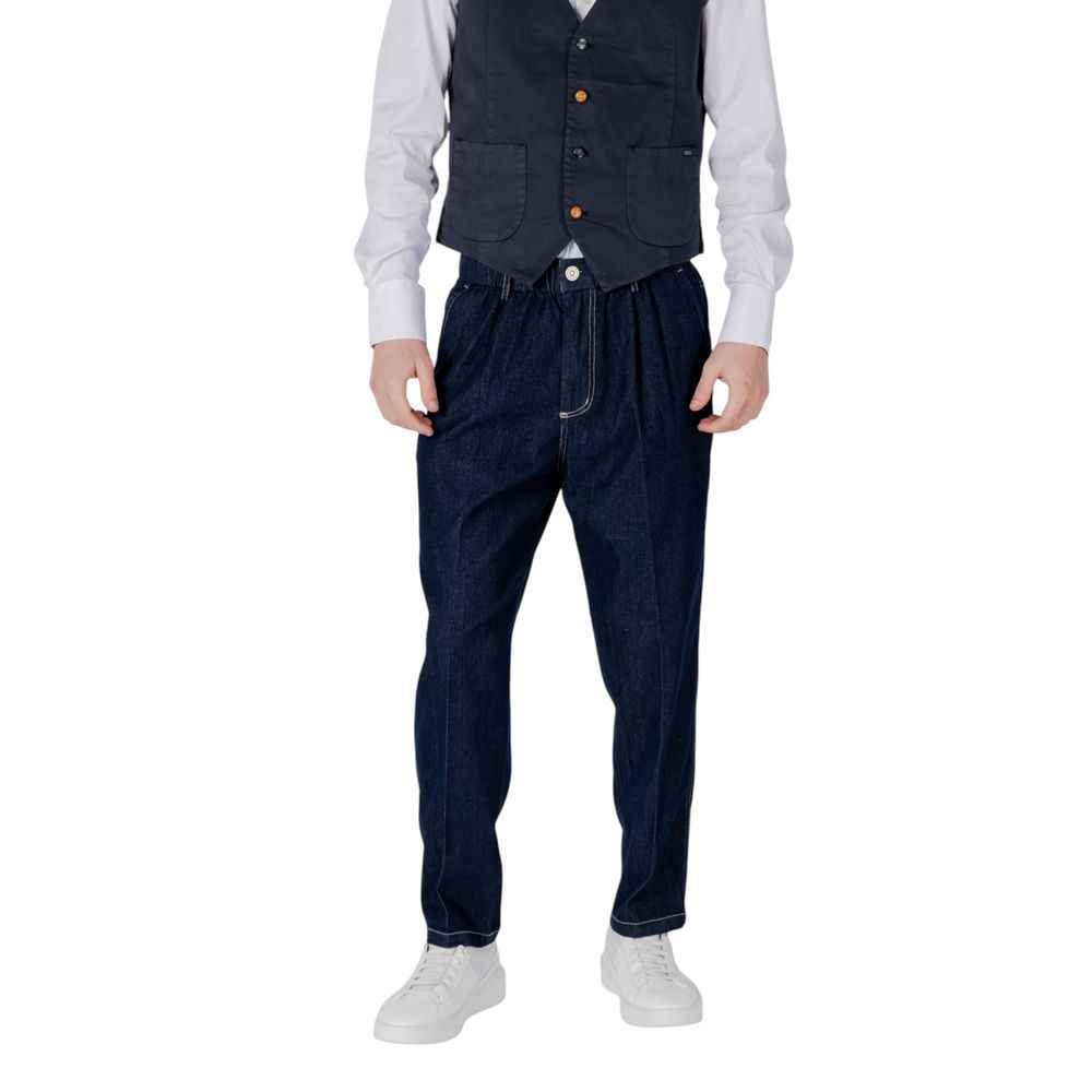 Gianni Lupo Blue Cotton Relaxed Fit Jean