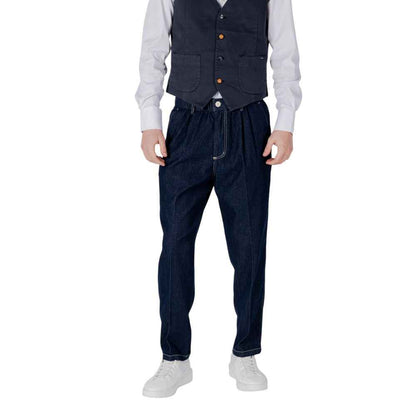 Gianni Lupo Blue Cotton Relaxed Fit Jean