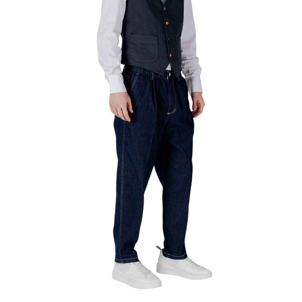 Gianni Lupo Blue Cotton Relaxed Fit Jean