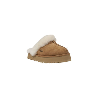 UGG Disquette Suede Leather Clogs Beige For Luxury Comfort