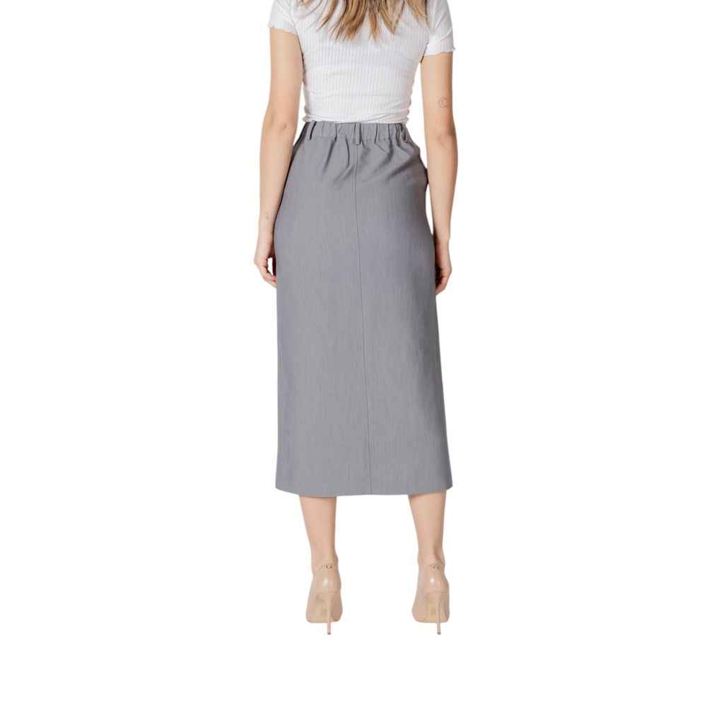 ICHI IHSARLA SK 20121418 Gray Polyester Midi Skirt