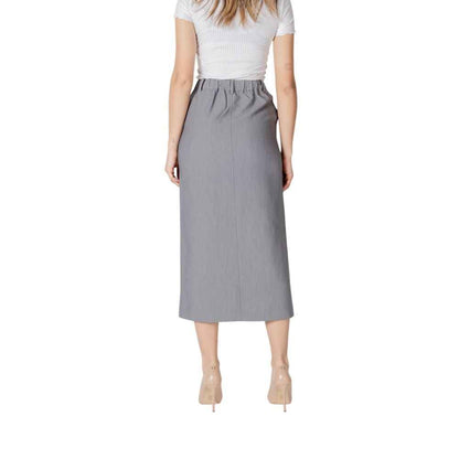 ICHI IHSARLA SK 20121418 Gray Polyester Midi Skirt