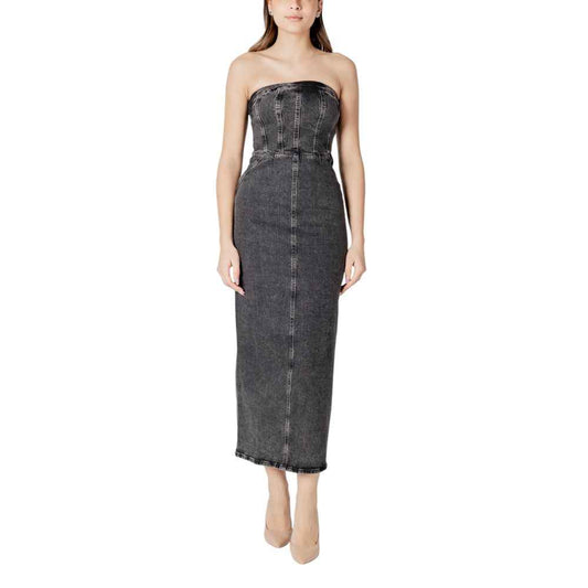 ICHI Black Cotton Midi