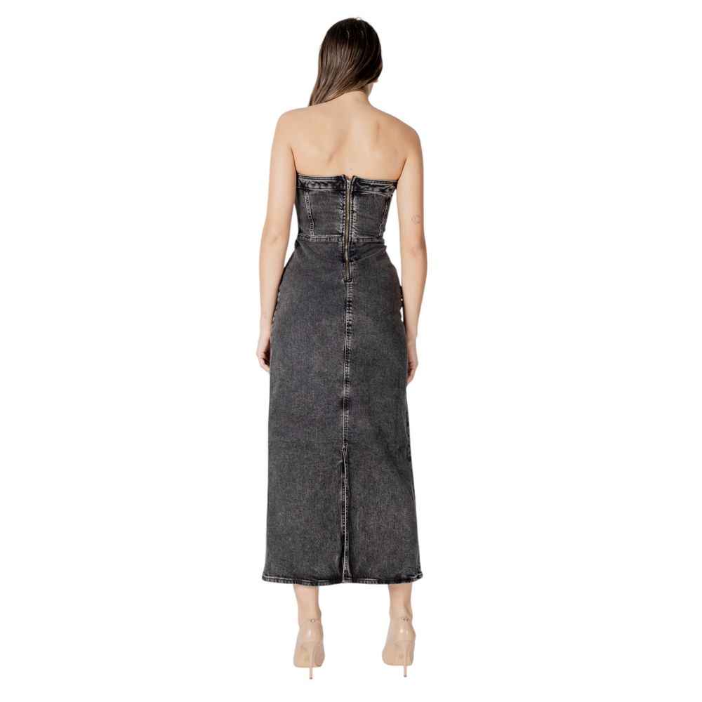 ICHI Black Cotton Midi