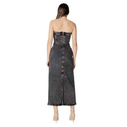 ICHI Black Cotton Midi