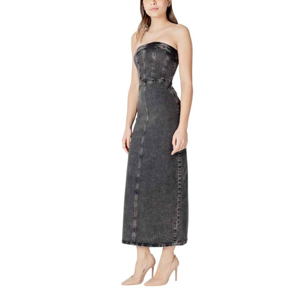 ICHI Black Cotton Midi